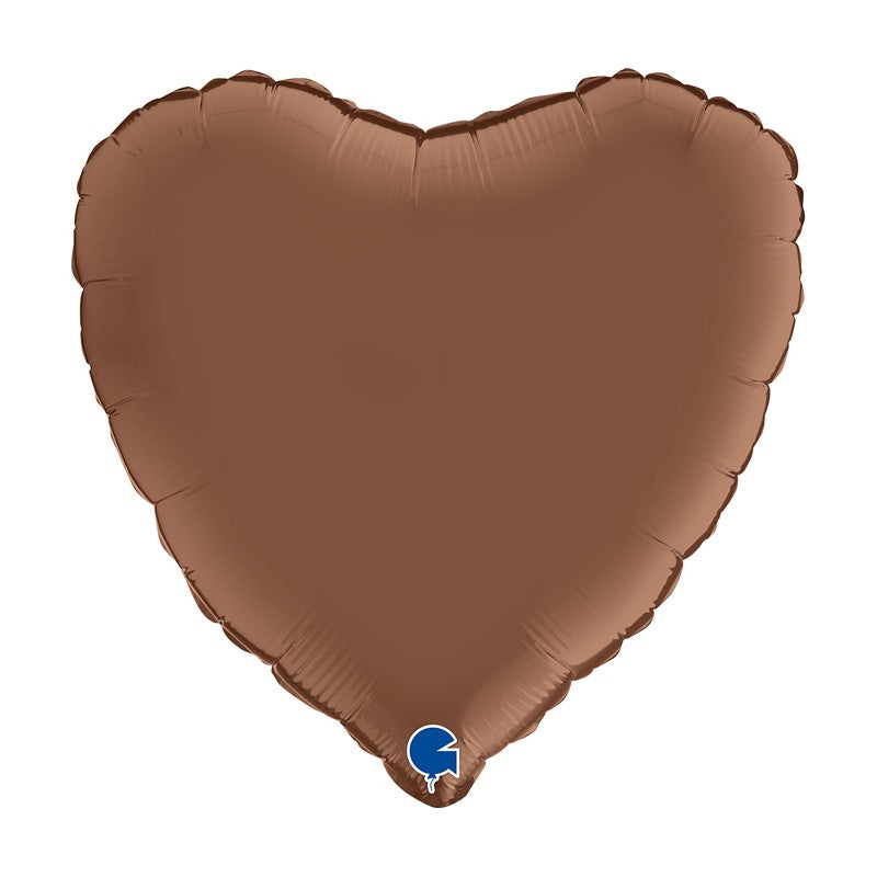 Palloncino Cuore Marrone Satinato 18"