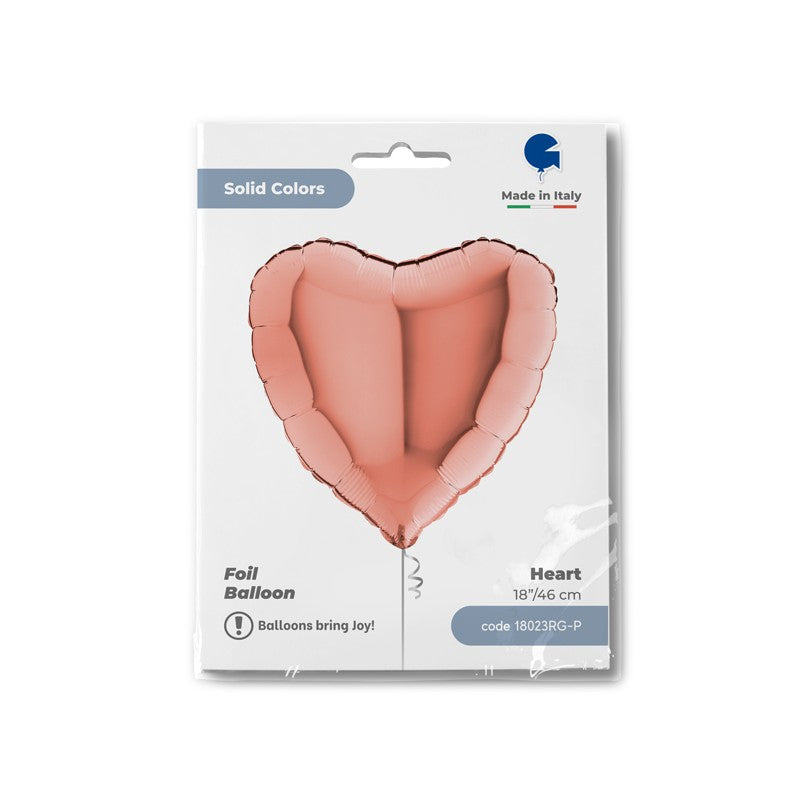 Palloncino Cuore Oro Rosa Lucido 18"