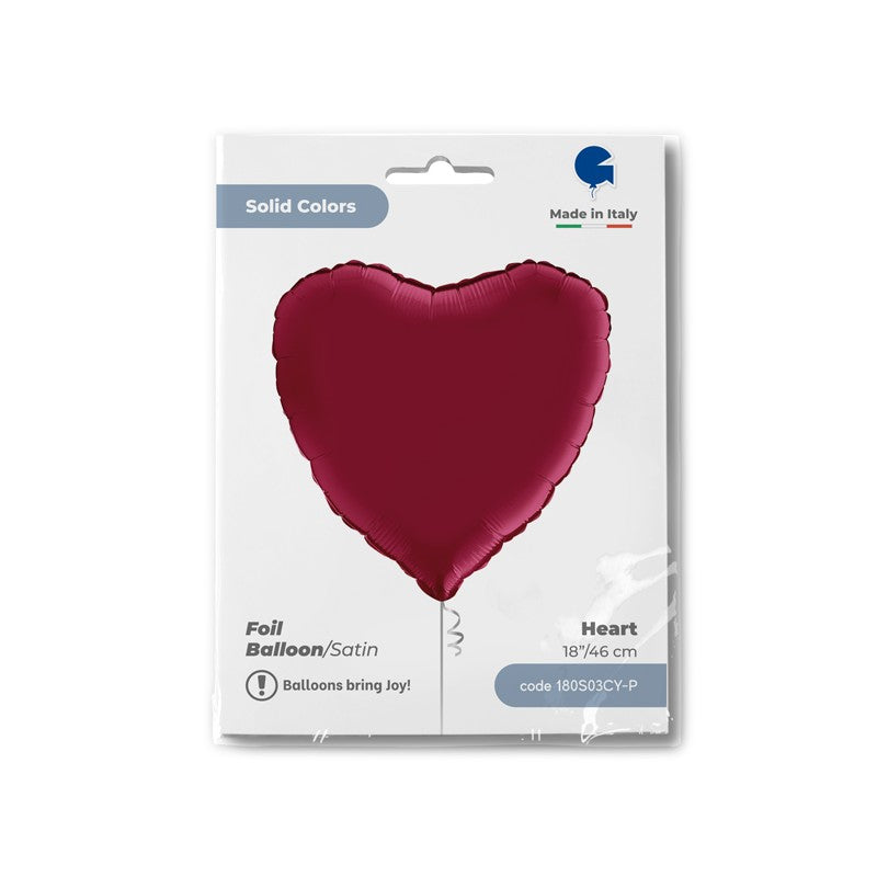 Palloncino Cuore Rosso Satinato 18"