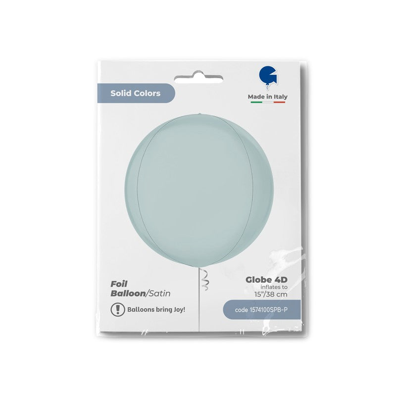 Palloncino Tondo Globe 4D Satinato Azzurro 22"