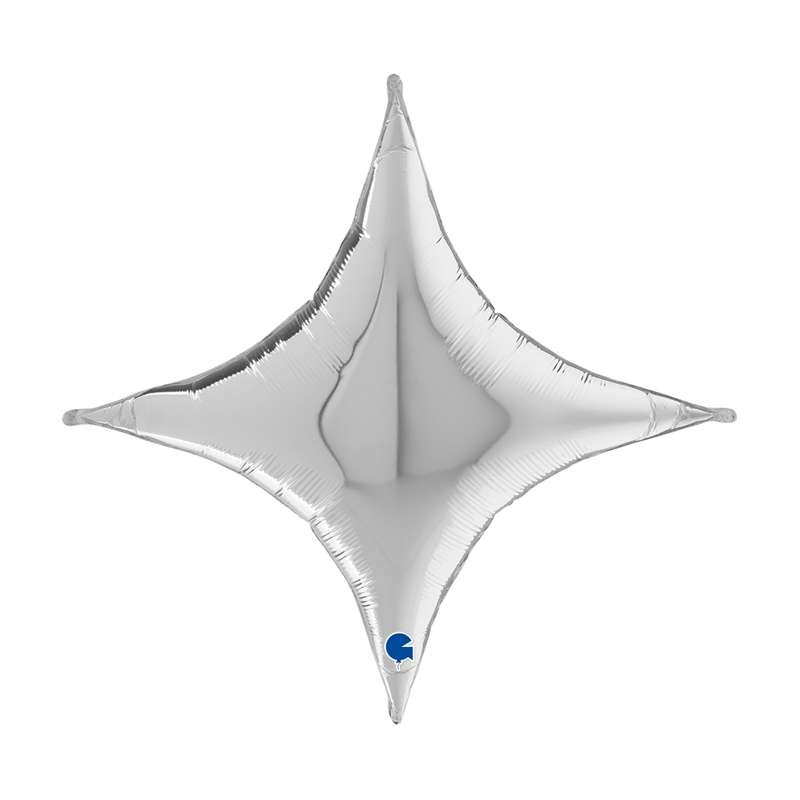 Palloncino Stella Quattro Punte Argento 30"