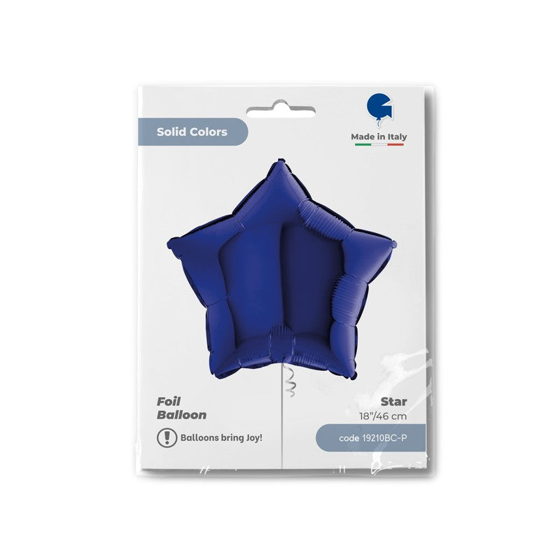 Palloncino Stella Blu Lucido 18"