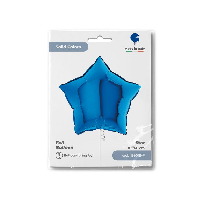 Palloncino Stella Azzurro Ciano Lucido 18"
