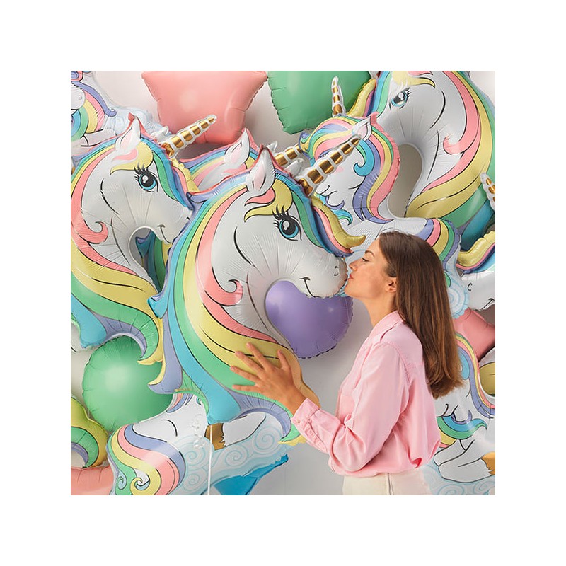 Palloncino Unicorno Colori Pastello 39"